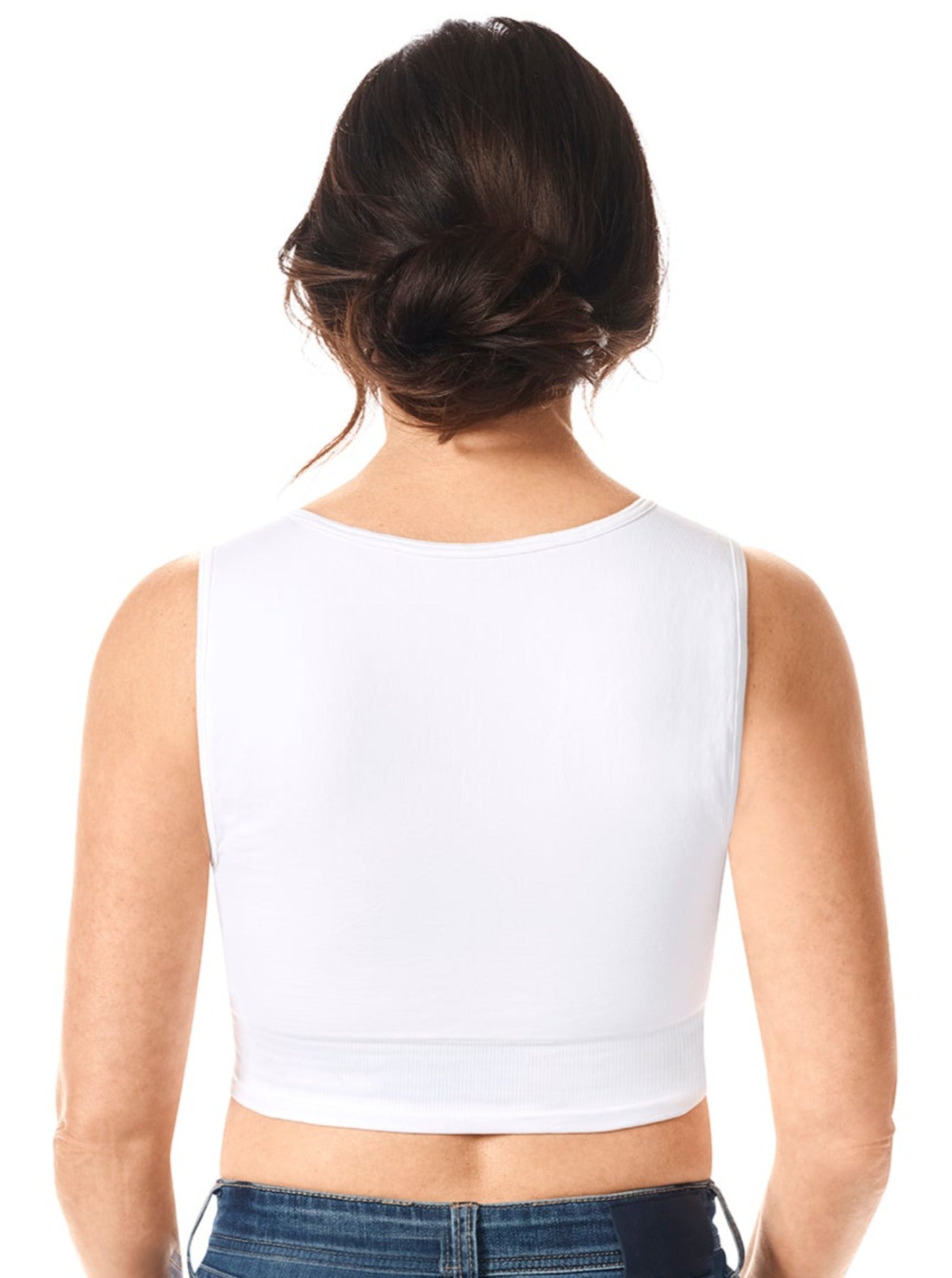 Amoena Lymph Flow Long Front Closure Soft Bra - White