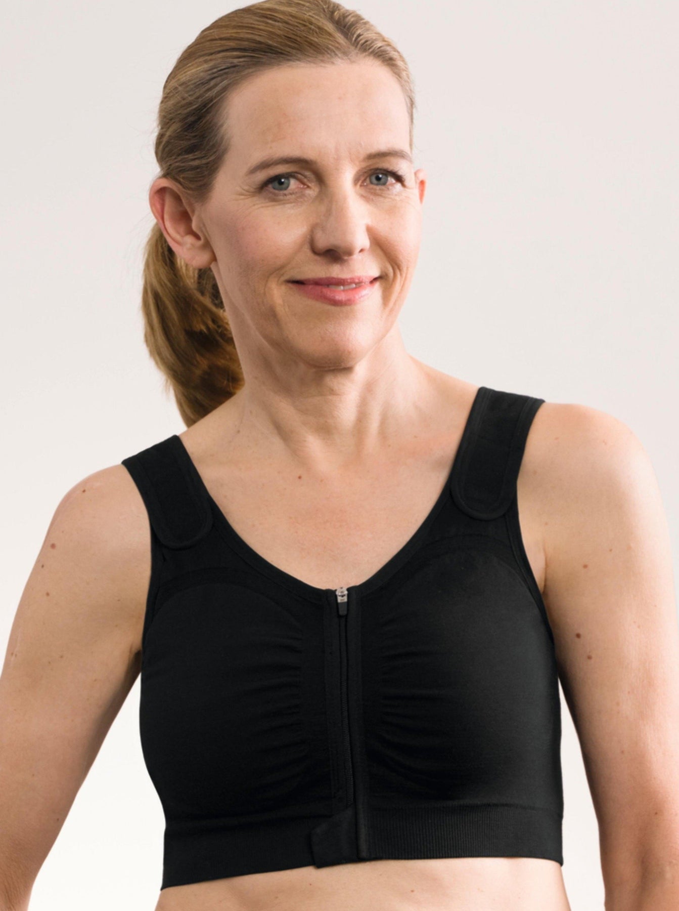 Leyla Seamless Surgical Mastectomy Bra - black, Post Surgery Garments, Amoena Australia